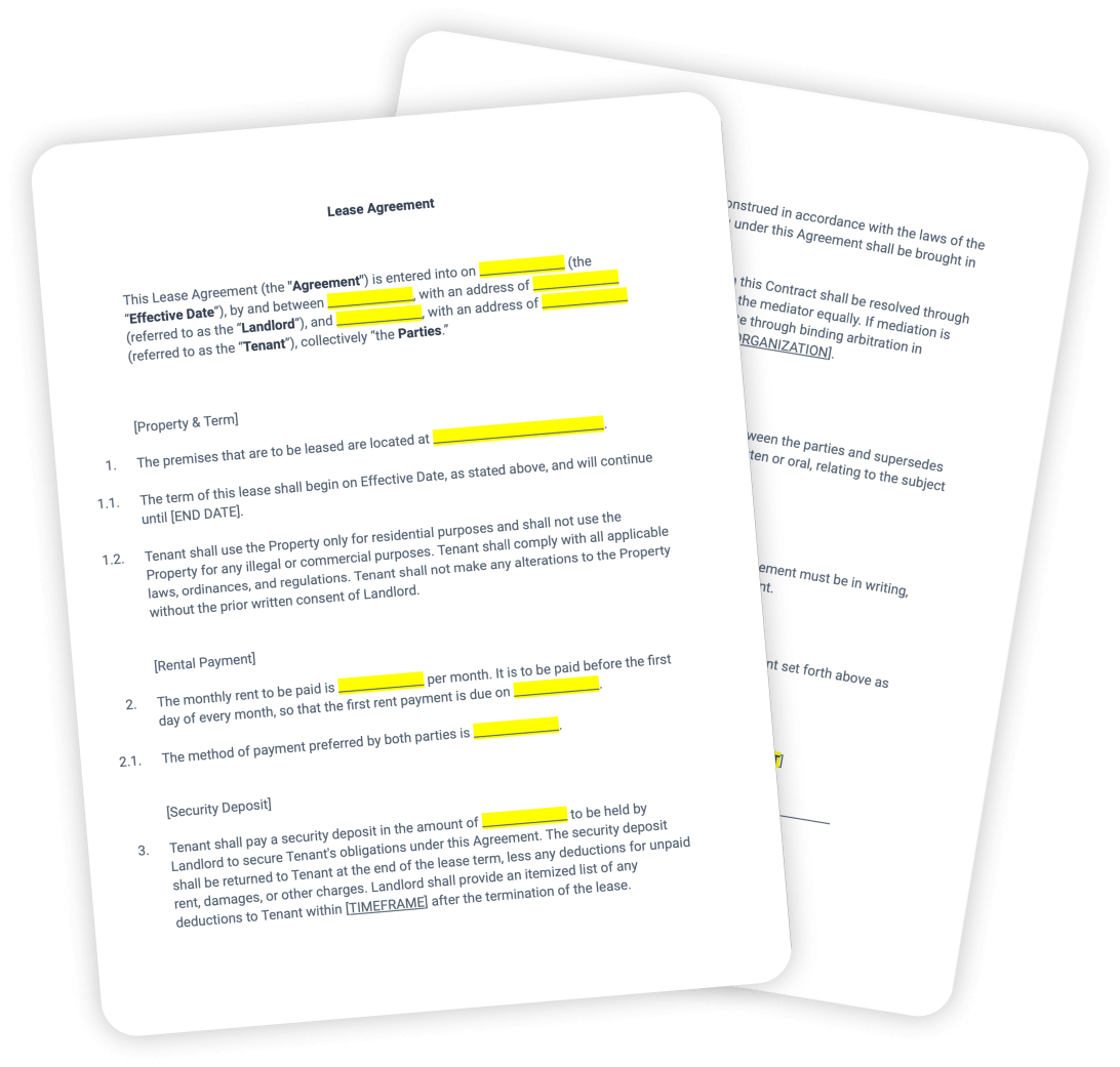 Download Free Simple Residential Lease Agreement Template